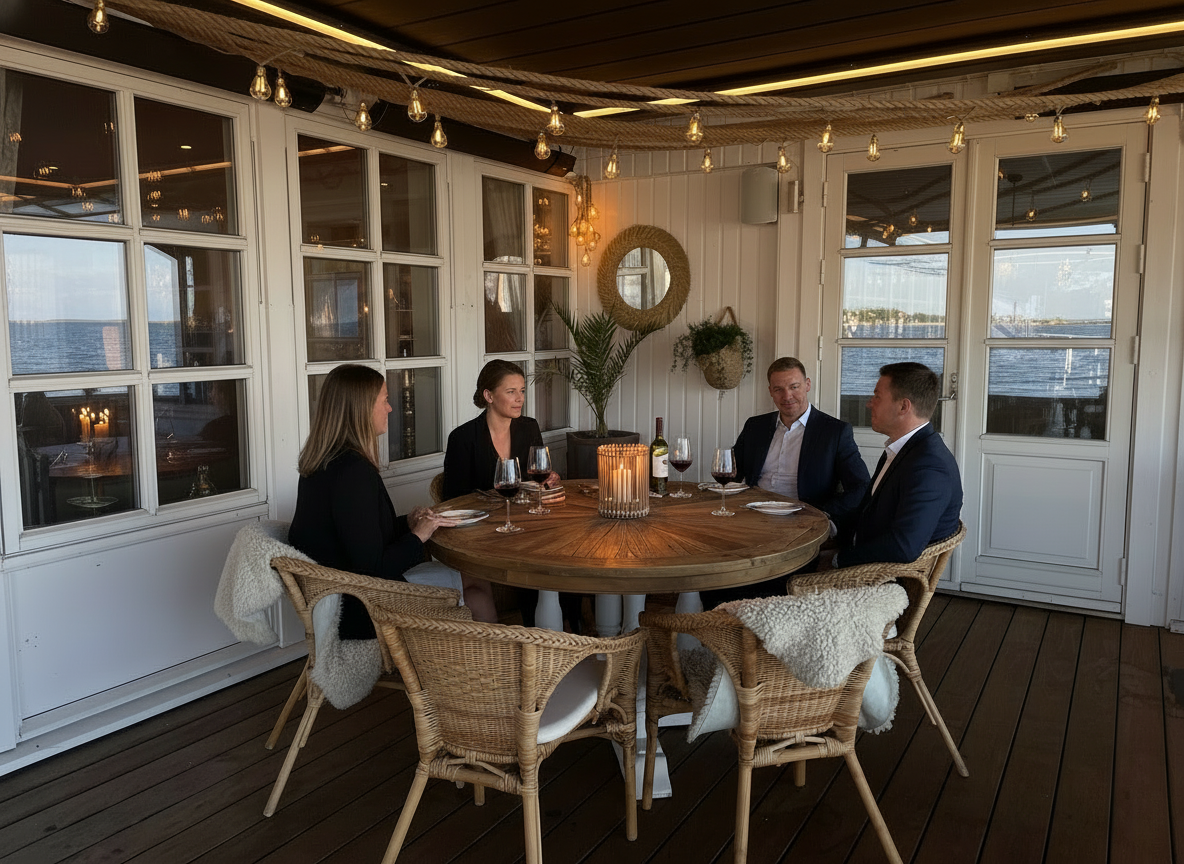 Kokk heller saus over en middagsrett klar til servering